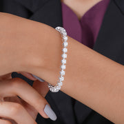 7.70 CTW Round Diamond Tennis Bracelet – Lab‑Grown in Solid Gold